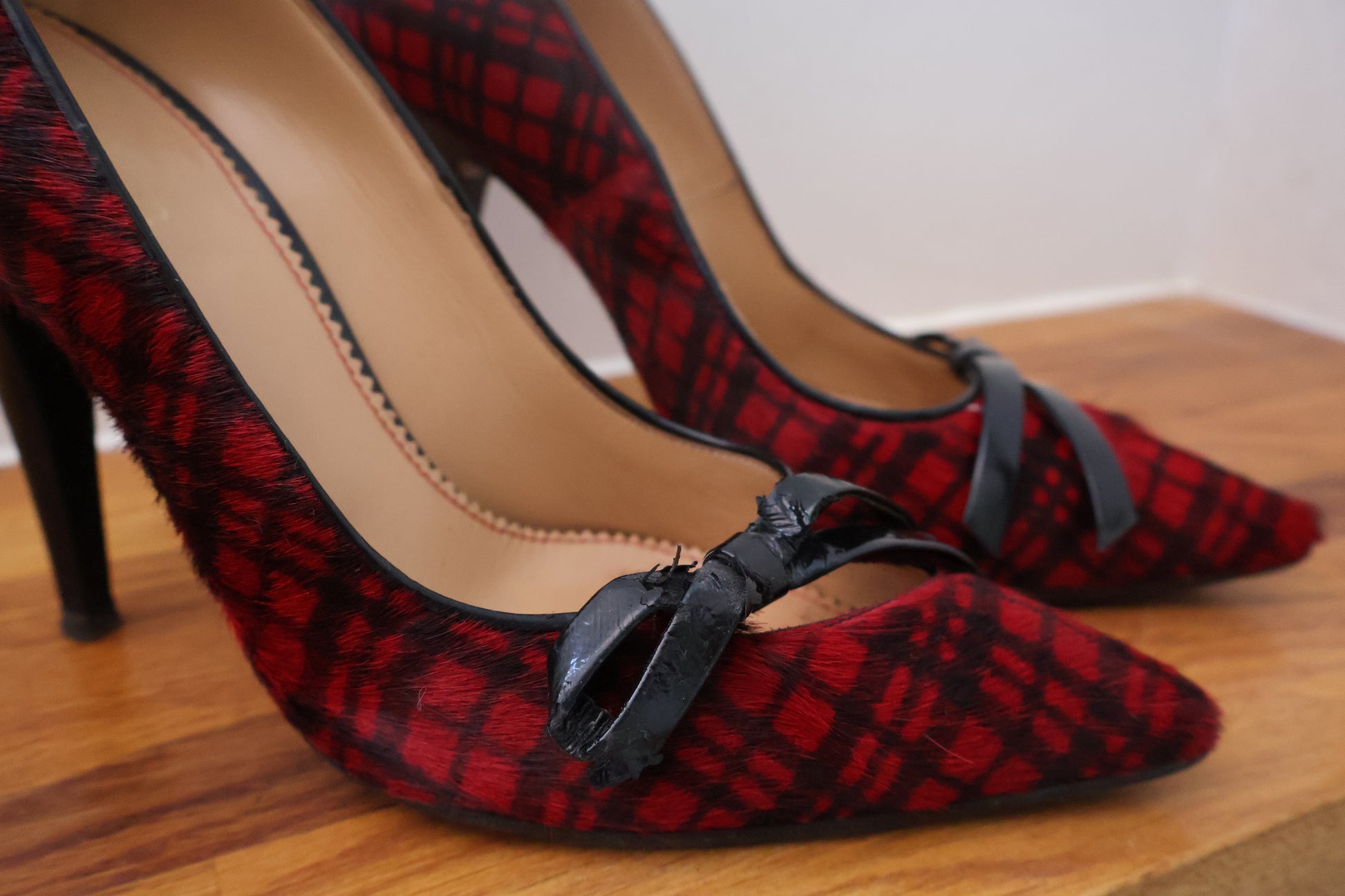 Dsquared2 Tartan Pony Rosso Heels