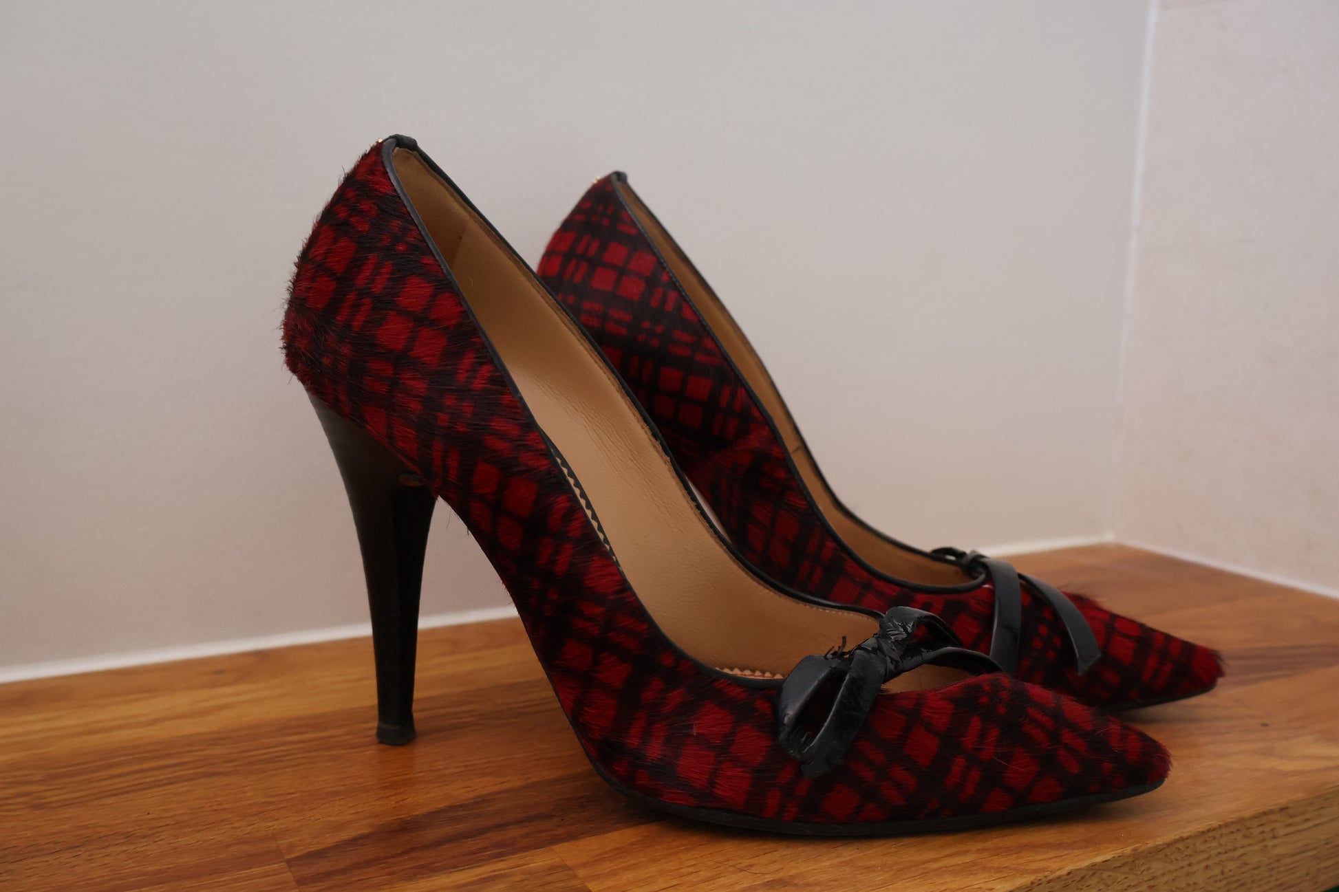 Dsquared2 Tartan Pony Rosso Heels