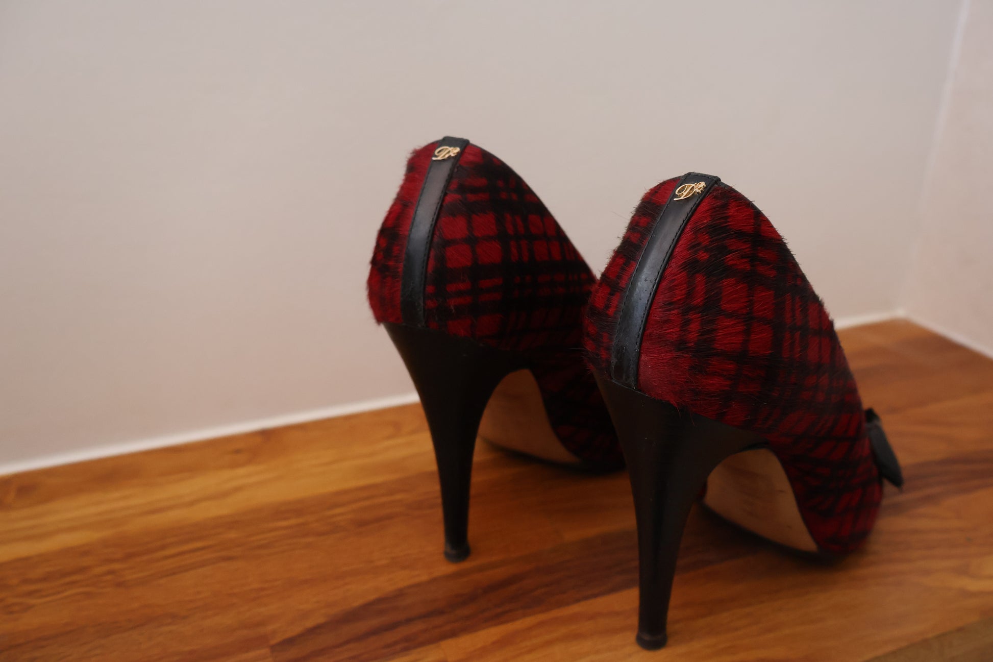 Dsquared2 Tartan Pony Rosso Heels